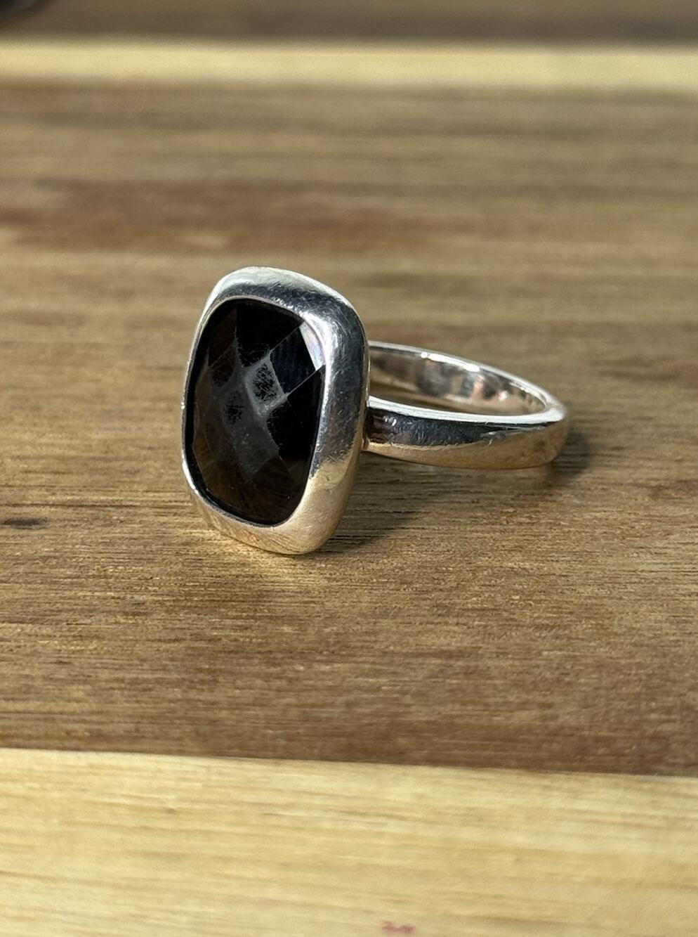 James Avery Retired Sterling Silver/Smokey Quartz Ring Size 7.5
